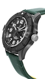 Breitling watches BREITLING Avenger Automatic GMT Night Mission 44MM Green Leather Men's Watch S32320101B1X1 