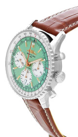 BREITLING Navitimer B01 Chronograph 41MM Green Dial Leather Men's Watch AB0139211L1P1