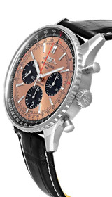 BREITLING Navitimer B01 Chronograph 43MM Copper Dial Leather Men's Watch AB0138241K1P1
