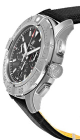 BREITLING Super Avenger B01 Chronograph 46MM Black Dial Leather Men's Watch EB0148101B1X1 