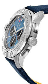 BREITLING Super Avenger B01 Chronograph 46MM Blue Dial Leather Men's Watch EB0148101C1X1 