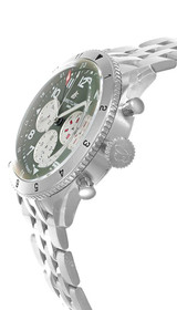 Breitling watches BREITLING Super Avi B04 Chronograph GMT 46MM Curtiss Warhawk Green Dial Men's Watch AB04452A1L1A1 