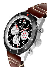 BREITLING Super Avi B04 GMT 46 Mosquito SS Leather Men's Watch YB04451A1B1X1 