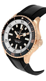BREITLING Superocean 18K Rose Gold 42MM Black Dial Rubber Men's Watch R17375211B1S1
