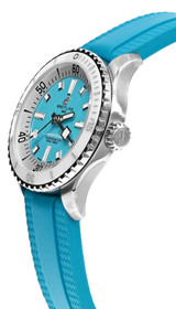 BREITLING Superocean Automatic 36MM Turquoise Rubber Women's Watch A17377211C1S1