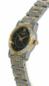 CITIZEN Eco-Drive 23 MM Black Dial Two-Tone Women's Watch EP5544-55E