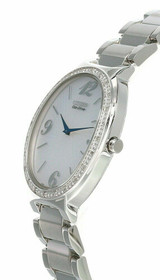 CITIZEN Allura Eco-Drive 27mm White Dial Diamond Accent SS Women's Watch EX1220-59A