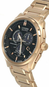 Citizen Watches CITIZEN Perpetual Calendar Black Dial Gold-Tone Bracelet Mens Watch BL5483-55E