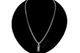 Gucci Jewelry GUCCI Sterling Silver Tag Necklace With Black Enamel Necklace YBB67871400300U 