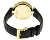 Gucci watches GUCCI Diamantissima MOP Dial GLD PVD Black LTHR Womens Watch YA141404