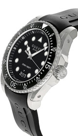 Gucci watches GUCCI Dive 45MM Quartz S-Steel Black Rubber Men's Watch YA136204B 