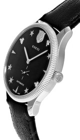 GUCCI  G-Timeless AUTO 40MM Black Dial Leather Men's Watch YA126365 