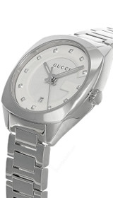 GUCCI GG2570 29MM SS Diamond White Dial Womens Watch YA142504