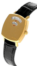 GUCCI Grip 27MM Quartz Black Leather Women's Watch YA157506