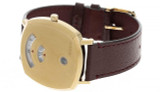 GUCCI Grip 38MM Yellow Gold PVD Bordeaux Leather Unisex Watch YA157411