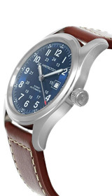 Hamilton watches HAMILTON Khaki Field Automatic 42MM Blue Dial Leather Men's Watch H70605540 