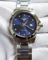 LONGINES Conquest Quartz SS 30MM 11 Diamond Blue Dial Women's Watch L3.376.4.97.6 