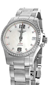LONGINES Conquest V.H.P. 36MM MOP Diamond Women's Watch L3.316.0.87.6 
