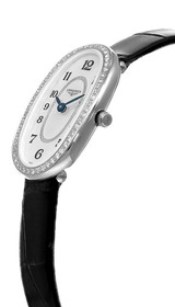 LONGINES Symphonette Quartz Oval 56 Diamond Bezel Leather Women's Watch L2.305.0.83.0 / L23050830 