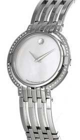 Movado watches MOVADO S-Steel White MOP Dial Diamond Bezel Womens Watch 84-A1-1822S
