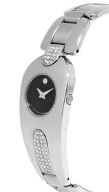 Movado watches MOVADO Timema S-Steel Black Dial Diamond Band Womens 0605447