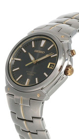 Seiko watches SEIKO 39MM Dark Charcoal Dial Two-tone SS Men's Watch SKA198