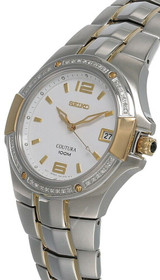 Seiko watches Seiko Coutura 41MM White Dial 2-Tone Men's Watch SGED28