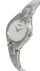 Seiko watches Seiko MOP Dial Silver-Tone Stainless Steel Women's Watch SUJF85