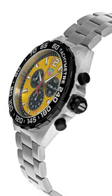 TAG HEUER Formula 1 43MM CHRONO SS Yellow Dial Men's Watch CAZ101AM.BA0842