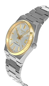 TISSOT PRX 35MM AUTO 18K Gold Bezel Silver Dial Women's Watch T931.207.41.031.01