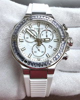 Tissot watches TISSOT T-Race Chronograph Quartz 38MM MOP Dial White Silicone Men's Watch T141.817.97.111.00 