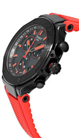 TISSOT T-Race Quartz Chronograph 45MM Red Silicone Men's Watch T141.417.37.061.01 / T1414173706101 